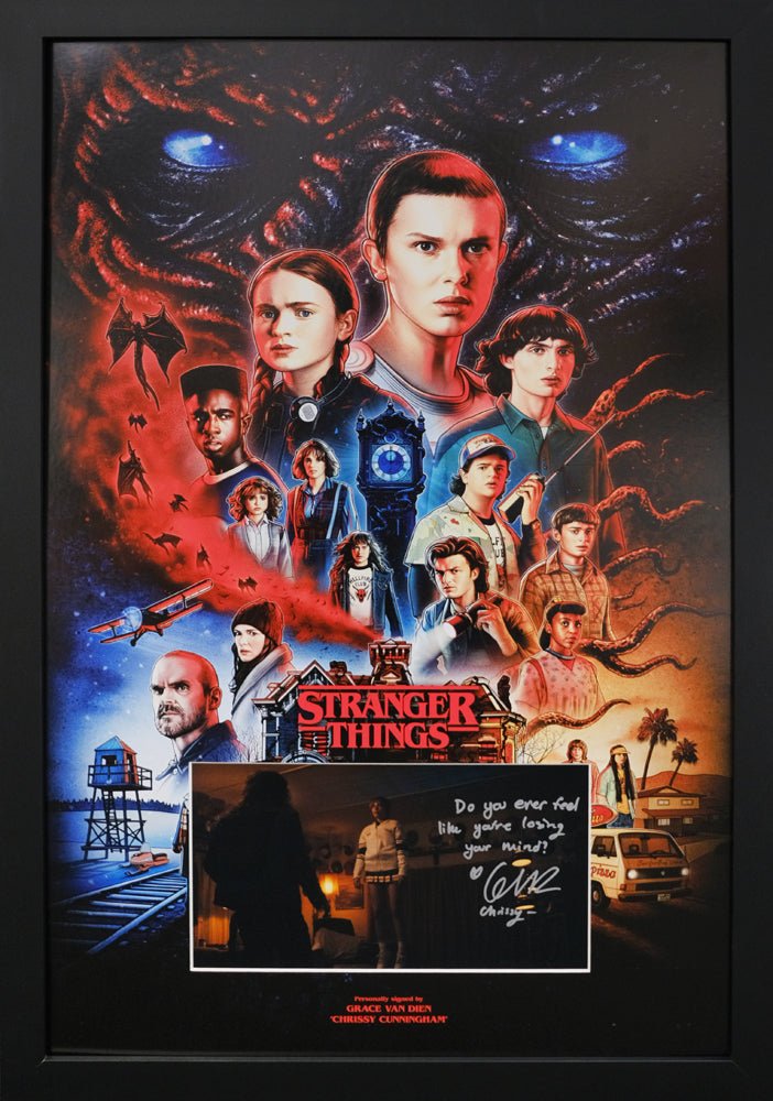 Stranger Things Framed Display Signed by Grace Van Dien - Memorabilia Framers Shop